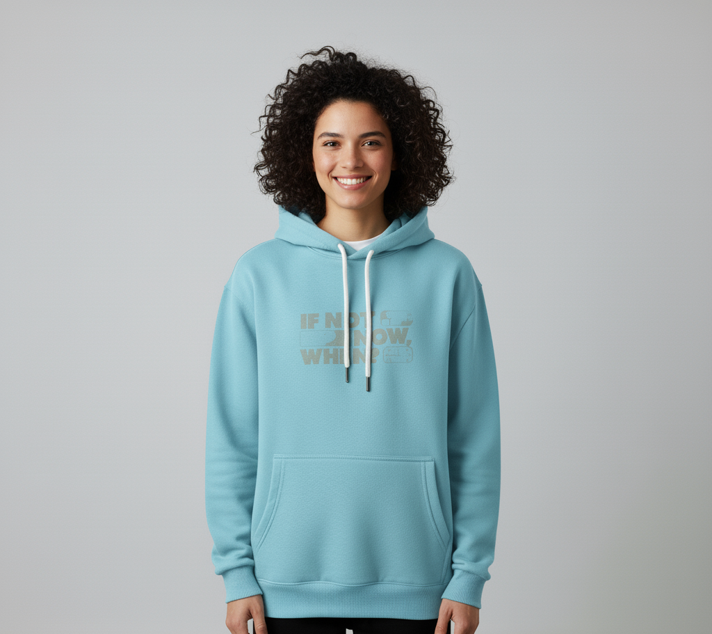 Limited Sky-blue printed hoodie