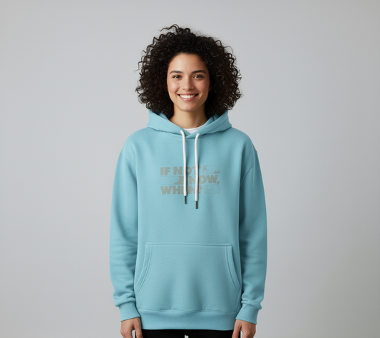 Limited Sky-blue printed hoodie