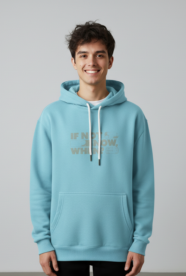 Limited Sky-blue printed hoodie