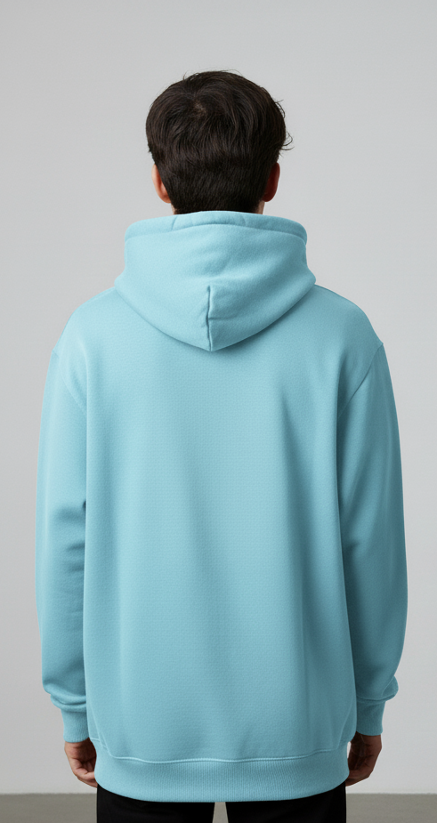 Limited Sky-blue printed hoodie
