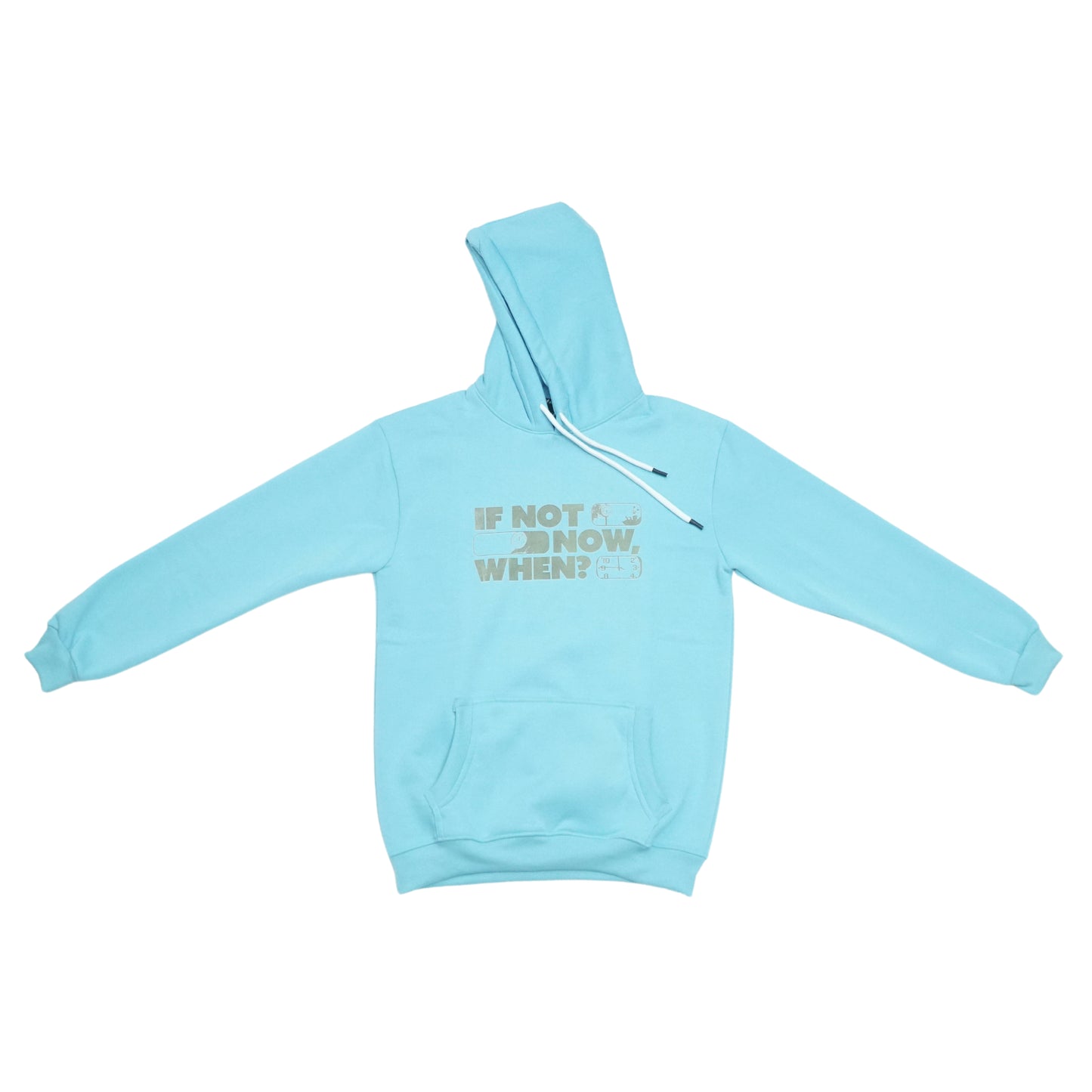 Limited Sky-blue printed hoodie