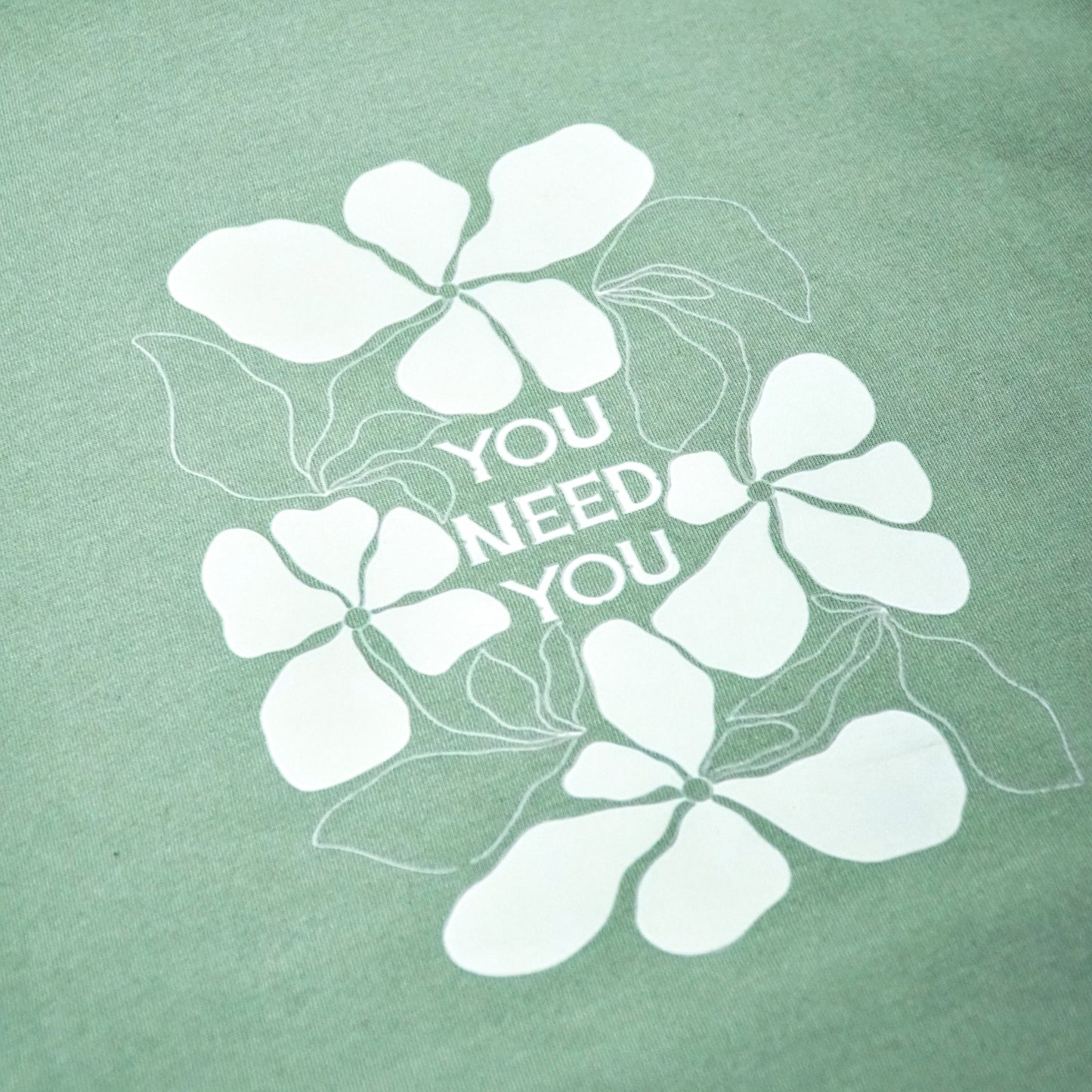 Grey green "You need you" Hoodie