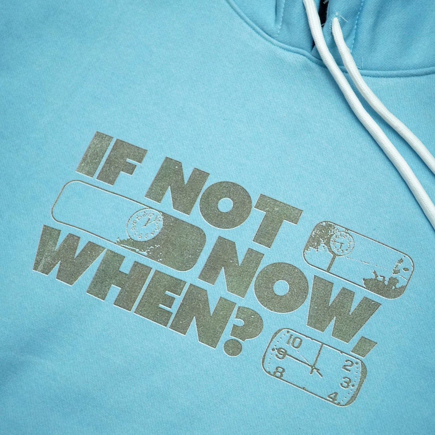 Limited Sky-blue printed hoodie